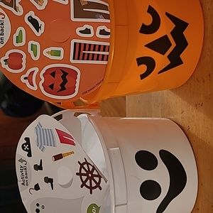 McDonald’s McBoo Halloween Ghost Buckets (2) White & orange Happy Meal